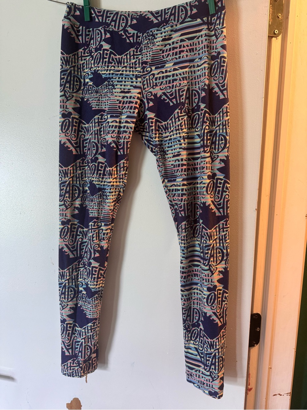 LuLaRoe Navy and Cream Graphic Kids Leggings